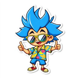An isolated sticker design featuring only a cartoon character, with vibrant colors and playful details