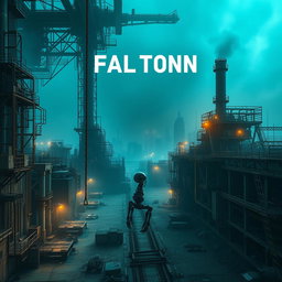 A captivating cinematic movie poster displaying a massive, state-of-the-art factory with intricate machinery and robotic arms, all abandoned and eerily silent, illustrating the concept that machines without human workers are ineffective