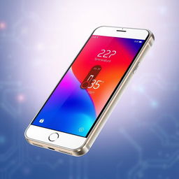 A detailed illustration of a modern smartphone with a built-in temperature checker feature visible on the screen
