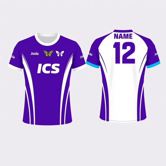 A custom table tennis jersey layout featuring a front and back design
