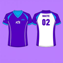 A detailed design layout for a table tennis jersey featuring a front and back view