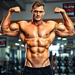 A highly detailed, muscular male physique showcasing an impressive six-pack abs and chiseled obliques