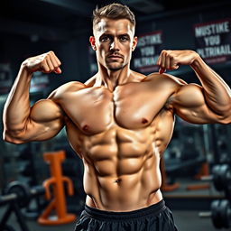 A highly detailed, muscular male physique showcasing an impressive six-pack abs and chiseled obliques
