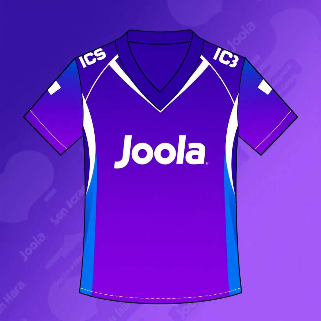 A custom table tennis jersey design featuring a v-neck style