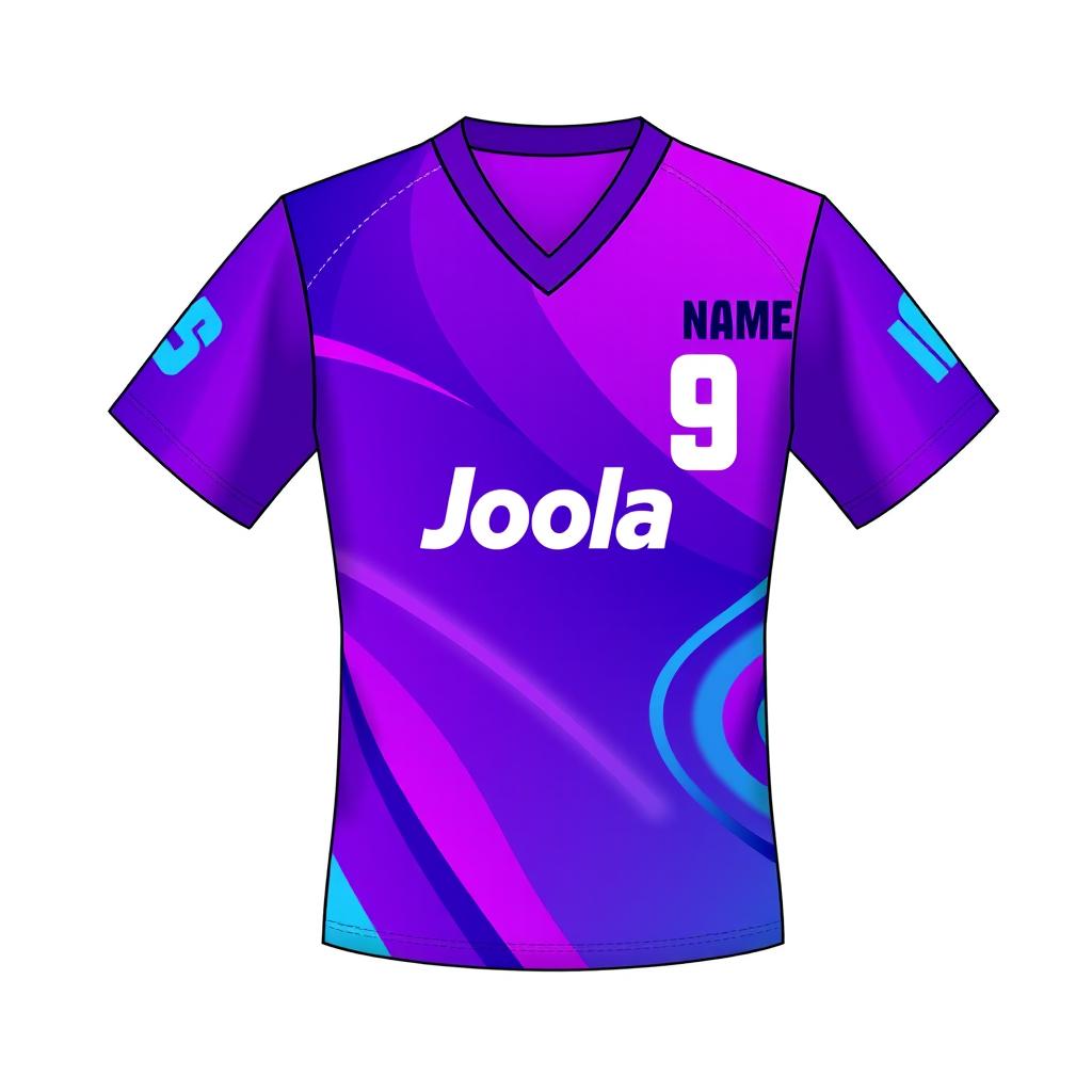 A detailed design layout for a table tennis jersey featuring a v-neck style