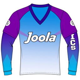 A detailed design layout for a table tennis jersey featuring a v-neck style