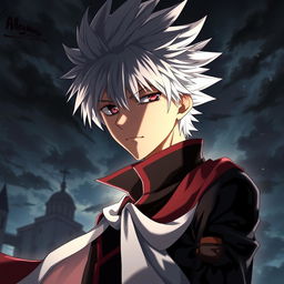 A highly detailed and dramatic portrait of Allen Walker from the anime series D
