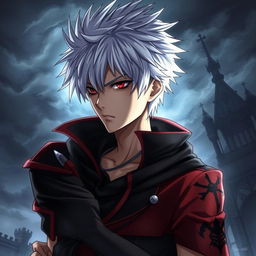 A highly detailed and dramatic portrait of Allen Walker from the anime series D