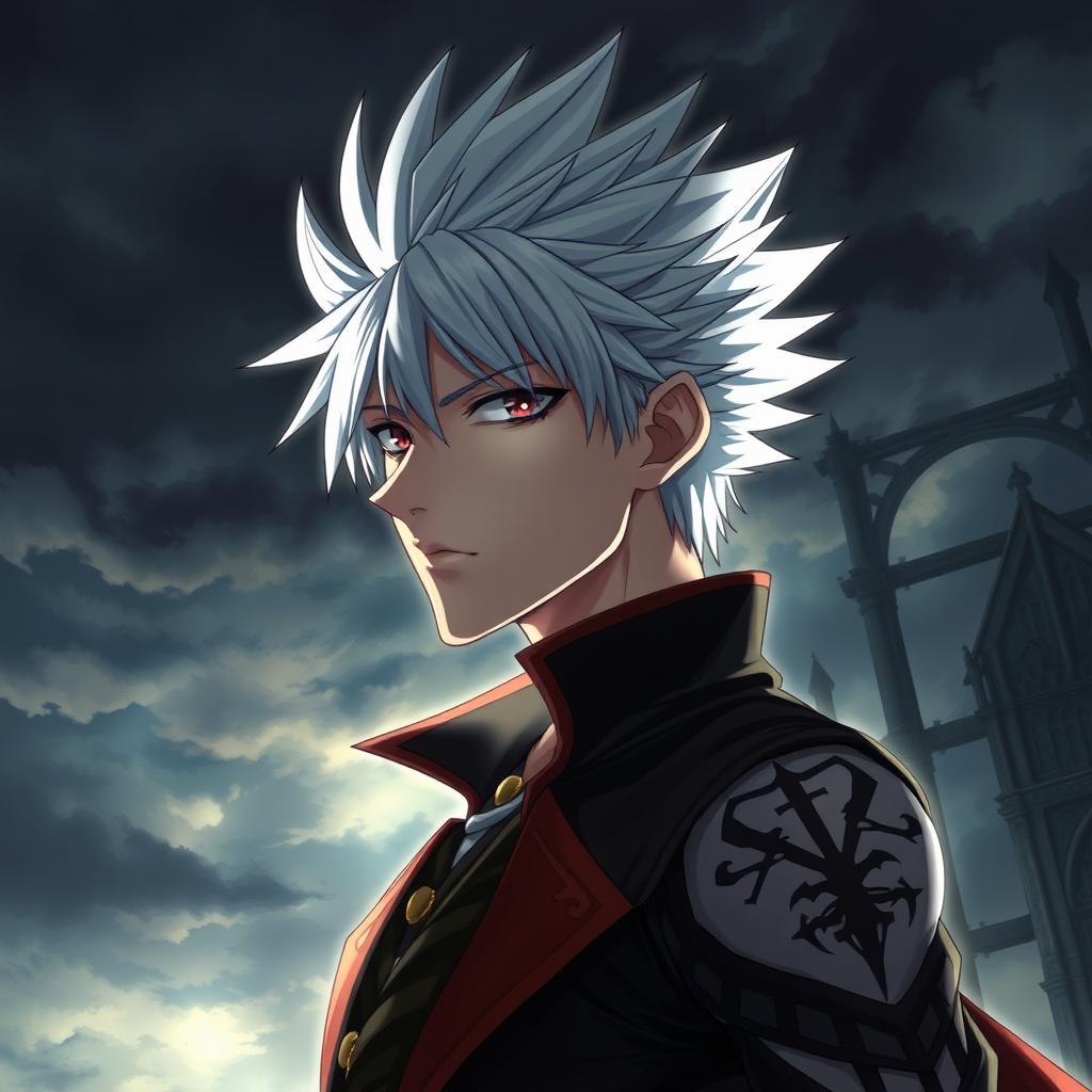 A highly detailed and dramatic portrait of Allen Walker from the anime series D