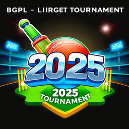 A dynamic 3D logo design for the BGPL Cricket Tournament 2025