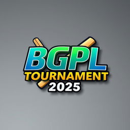 A modern, sleek 3D logo design featuring the text 'BGPL CRICKET TOURNAMENT 2025' prominently displayed