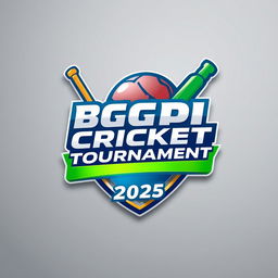 A modern, sleek 3D logo design featuring the text 'BGPL CRICKET TOURNAMENT 2025' prominently displayed