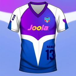 A detailed design for a custom table tennis jersey featuring a v-neck style