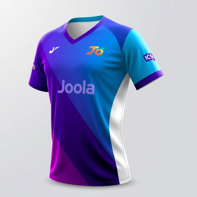 A detailed design for a custom table tennis jersey featuring a v-neck style