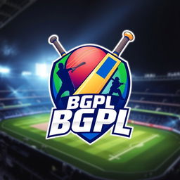 A sleek and dynamic 3D logo design for the BGPL Cricket Tournament 2025