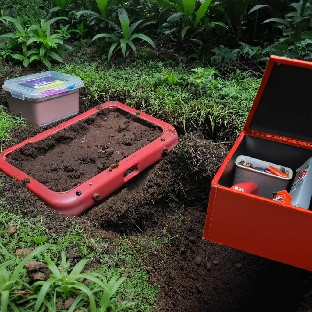 The red case is buried