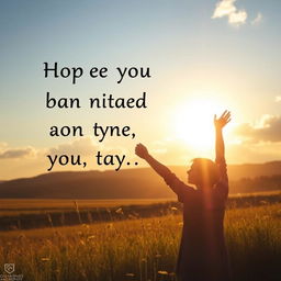 A motivational scene depicting a serene sunrise over a peaceful landscape, symbolizing hope and optimism for the future