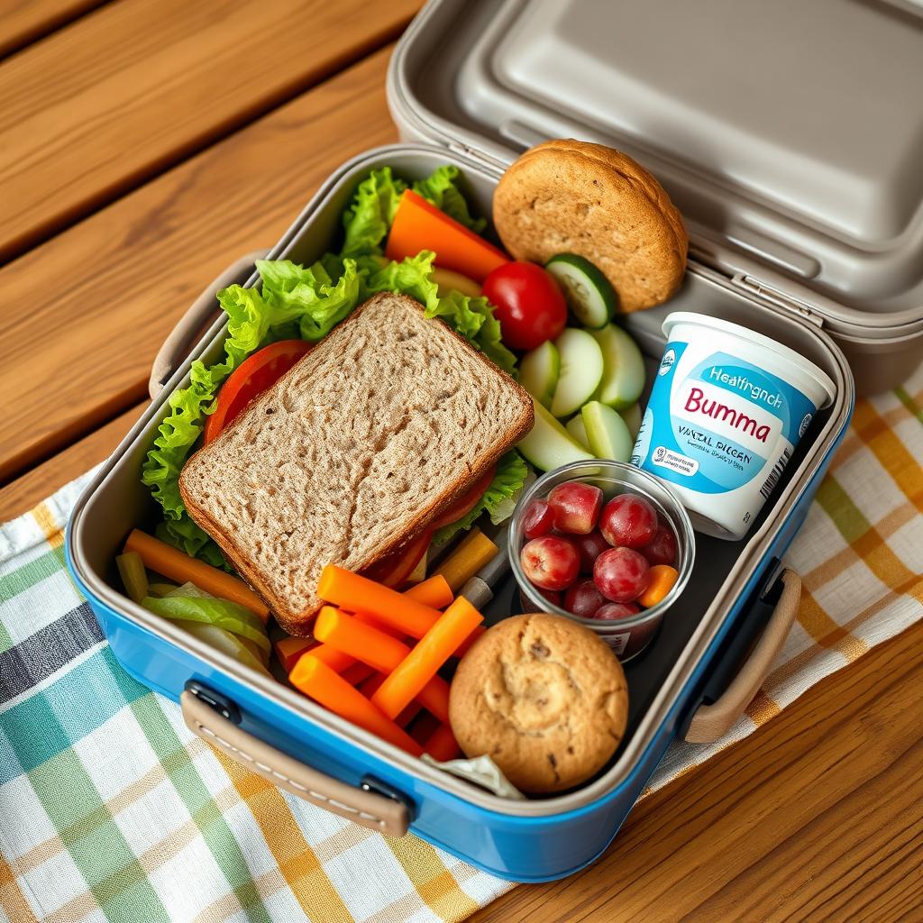 A beautifully arranged lunchbox filled with a variety of healthy and appealing food items