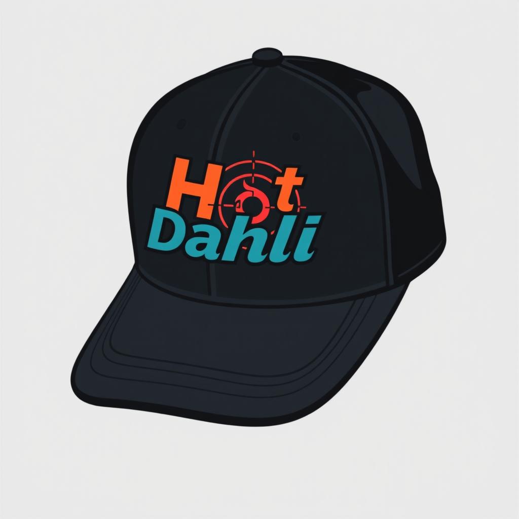 A stylish cap design featuring the brand name 'Hit Dahlia' in a unique and cool font