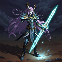 A unique Arrancar character from an anime-inspired universe, featuring a striking design with elegant yet intimidating armor, adorned with intricate patterns and bold colors