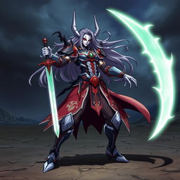 A unique Arrancar character from an anime-inspired universe, featuring a striking design with elegant yet intimidating armor, adorned with intricate patterns and bold colors