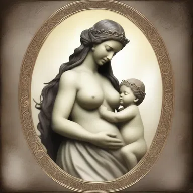 In the ancient myth, the goddess of fertility was portrayed as an adoptive parent to a demigod, nurturing and raising them as her own.