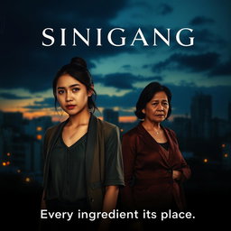 A dramatic and emotional movie poster depicting the confrontation between Liza and her father's mistress