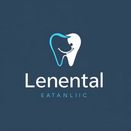 A modern logo for a dental clinic featuring a stylized tooth icon, incorporating a friendly smile to convey a welcoming vibe