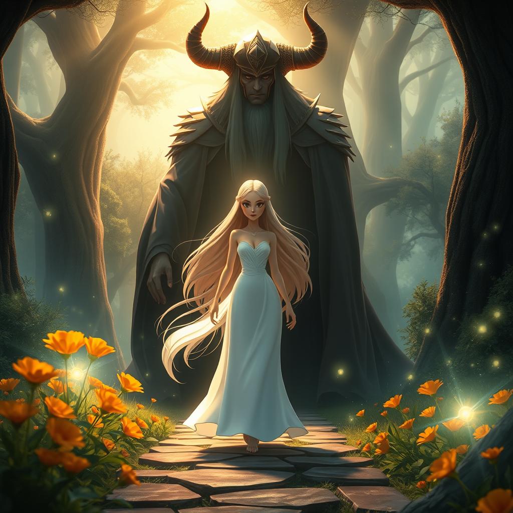 Enchanting Goddess in an Ethereal Forest