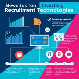 An infographic illustrating the benefits of investing in recruitment technologies