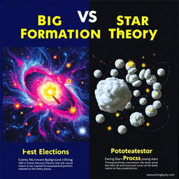 A visually engaging poster that compares the Big Bang Theory and the Star Formation Theory