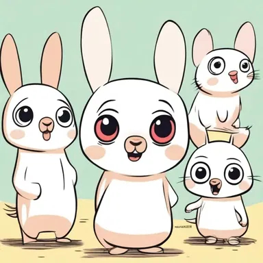 The characters in the comics were drawn adorably, with big round eyes and tiny noses.