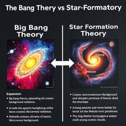 A simple yet informative poster comparing the Big Bang Theory and Star Formation Theory