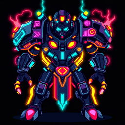 A pixel art enemy asset designed for a cyberpunk-themed game