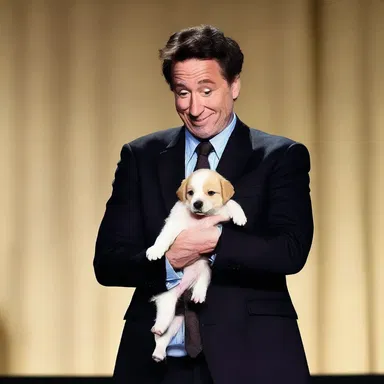 The comedian told a joke about a puppy that was doing tricks adorably, bringing laughter to the audience.