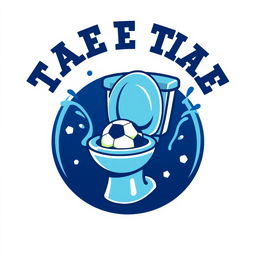 A creative and humorous football team logo featuring a stylized toilet as the central element