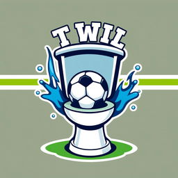 A creative and humorous football team logo featuring a stylized toilet as the central element