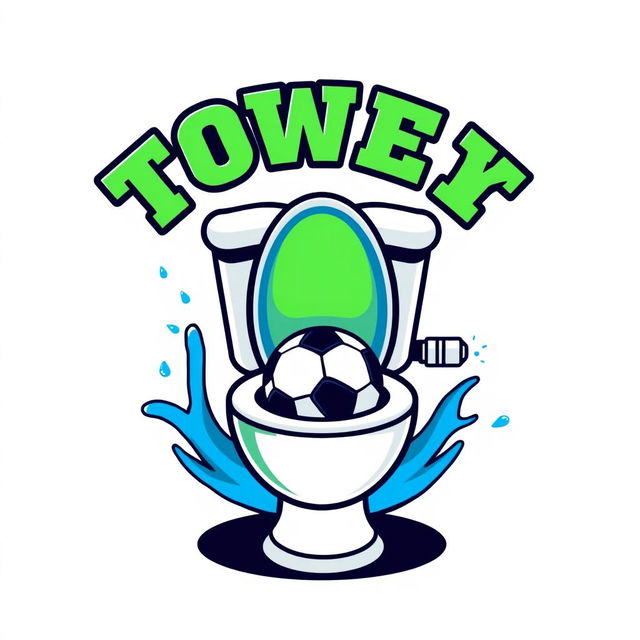 A creative and humorous football team logo featuring a stylized toilet as the central element