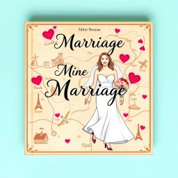 A beautifully designed book cover about marriage featuring a whimsical map as the background