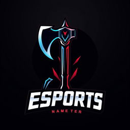 A bold and dynamic esports player logo featuring a stylized axe as the central element