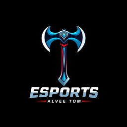 A bold and dynamic esports player logo featuring a stylized axe as the central element