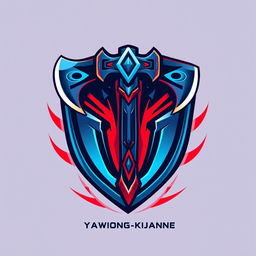 A bold and dynamic esports player logo featuring a stylized axe as the central element