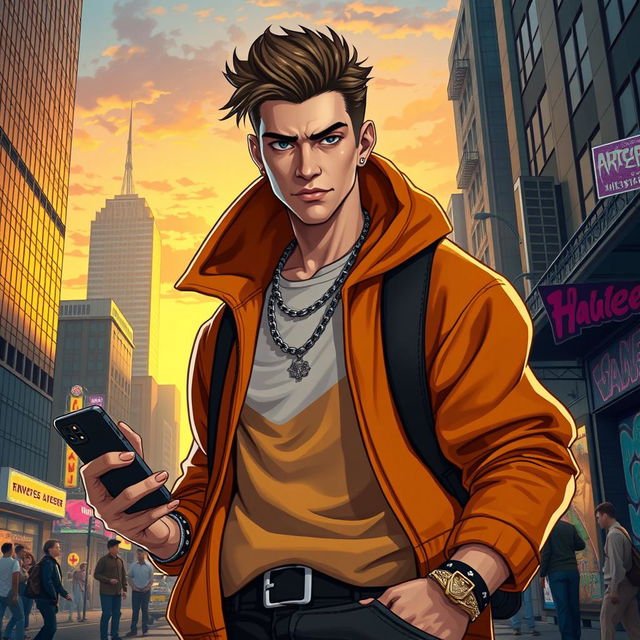 A modern reinterpretation of Laertes from Shakespeare's Hamlet, set in a contemporary urban environment