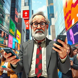 A modern interpretation of Polonius, a character from Shakespeare's Hamlet, set in the year 2025