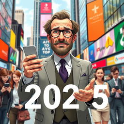 A modern interpretation of Polonius, a character from Shakespeare's Hamlet, set in the year 2025