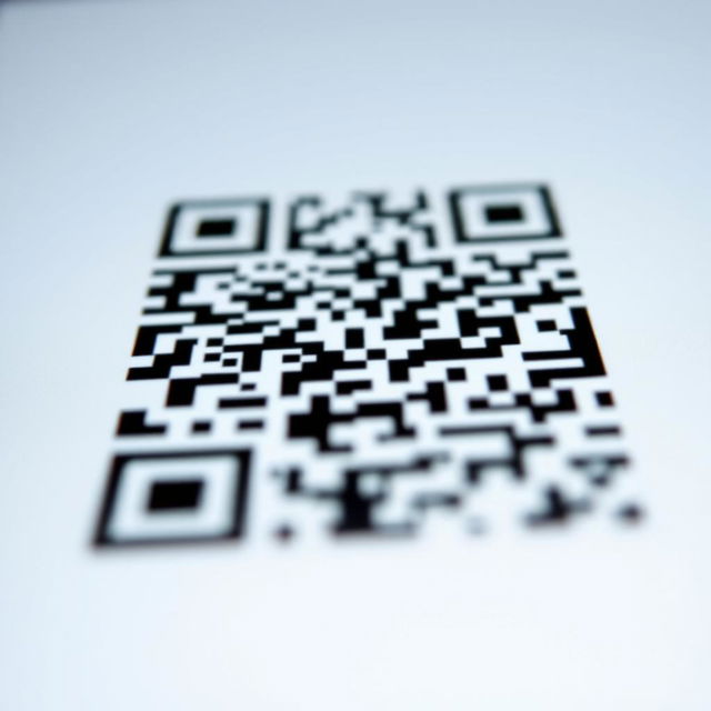 An enhanced image of a QR code that looks clear and smooth, with no pixelation