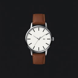 A minimalistic analog watch design featuring either a leather or stainless steel strap