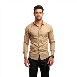 A single male figure with a clear view of his head, face, and upper body, retaining the same features and clothing from the provided photo