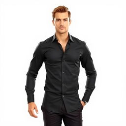 A single male figure with a clear view of his head, face, and upper body, retaining the same features and clothing from the provided photo