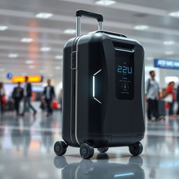 A futuristic suitcase design featuring sleek and modern aesthetics